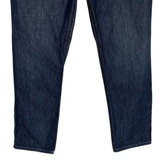 Ariat Jeans Mens 42x30 FR M4 Relaxed Low Rise Boot Cut Dark Wash Denim Work EUC